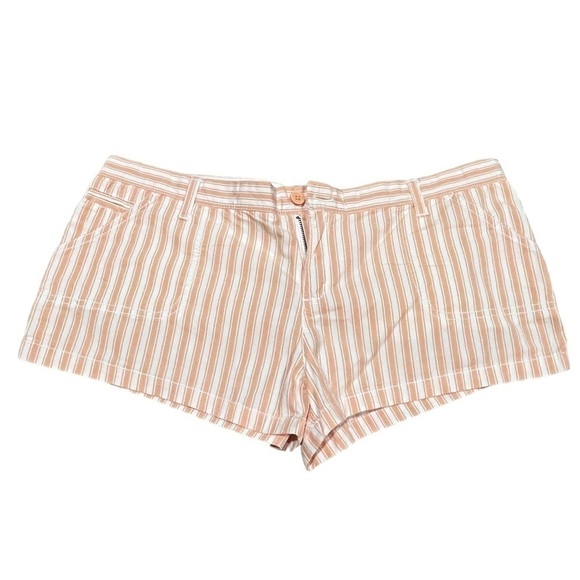 DEAR AB Peach Striped LOW RISE SHORT SHORTS VINTAGE Y2K NWT SIZE 10 - Picture 1 of 7